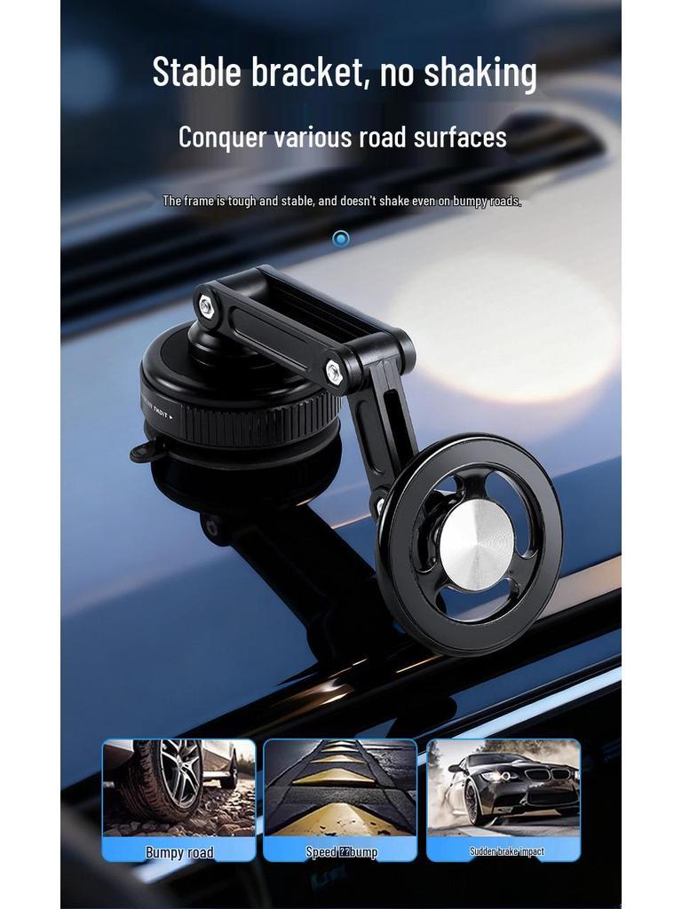 Rotating Magnetic Suction Cup Phone Holder & Foldable Car Mount