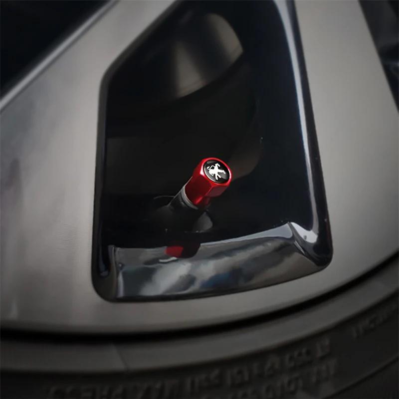 4PCS 3D Aluminum Alloy Wheel Tire Valve Caps Dustproof Stem Cover Car Decor For Peugeot 3008 5008 208 308 508 2008 408X 108