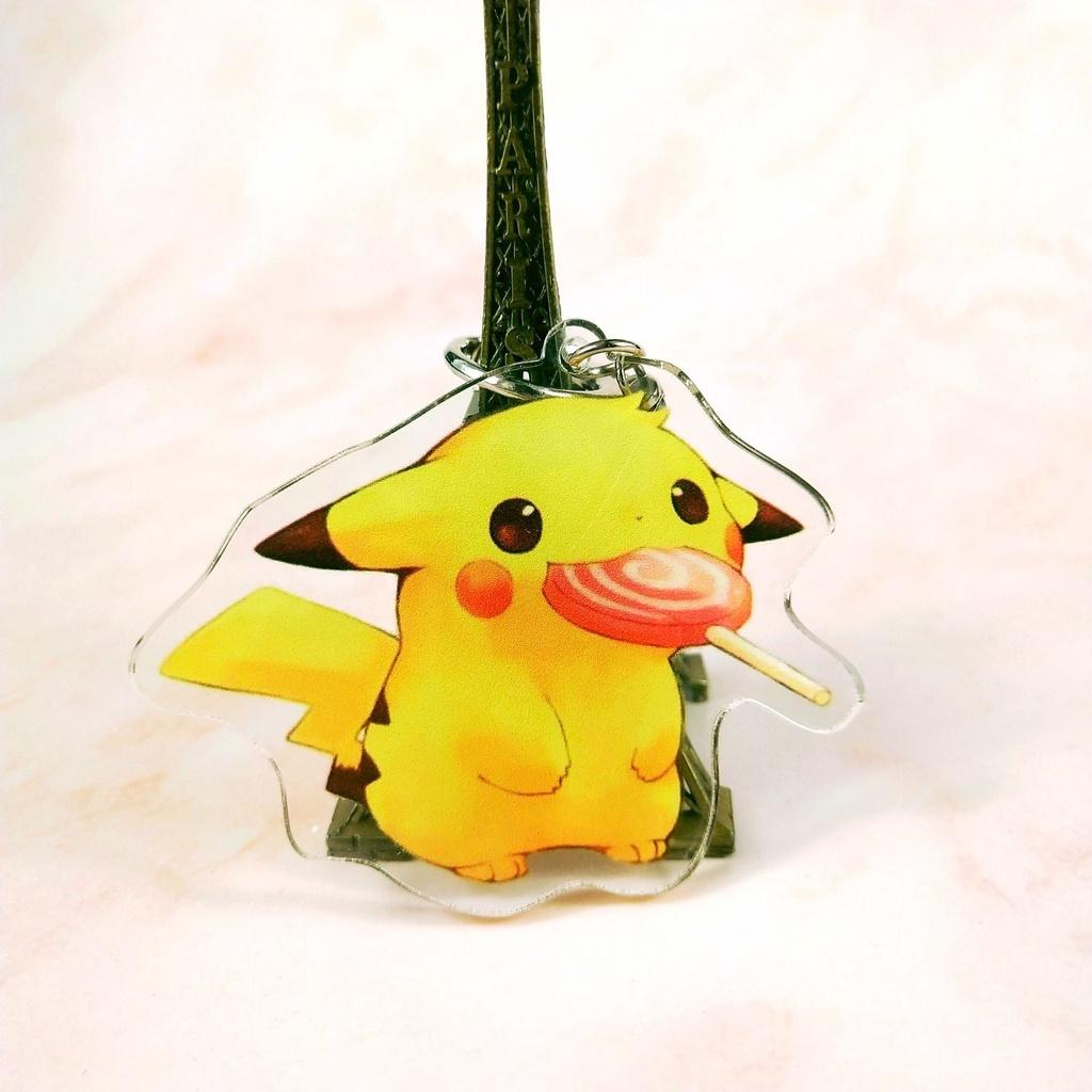 Pikachu Anime Keychain Laser Printed High-definition Acrylic For Decoration Gifts