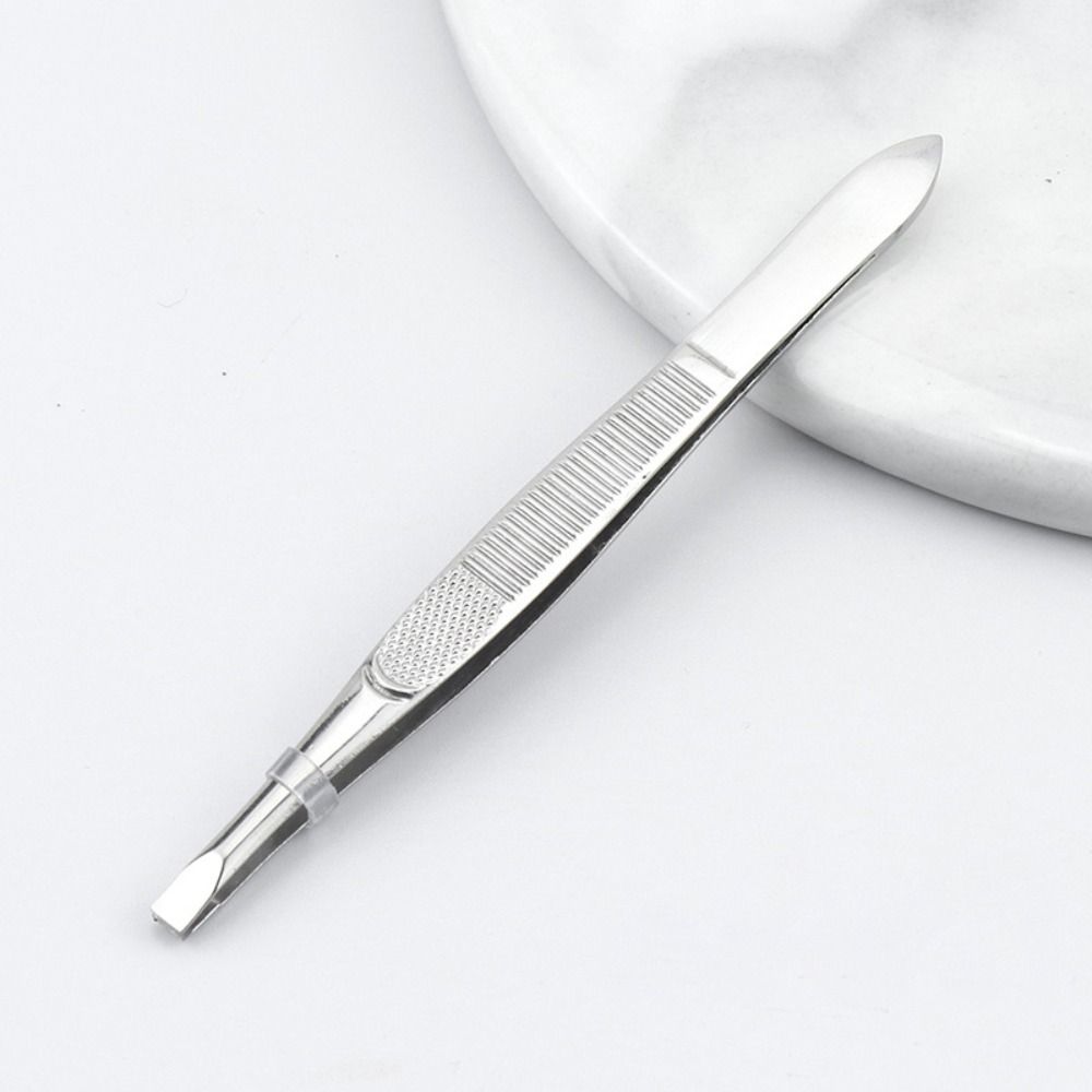 

Slant Tip Eyebrow Trimming Tweezers Flat Tip Eyelash Curler Professional Eye Brow Clips Girl style 1