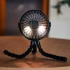 Octopus shape handheld fan standing, hanging and winding 4 forms night light design rechargeable long battery life mini student