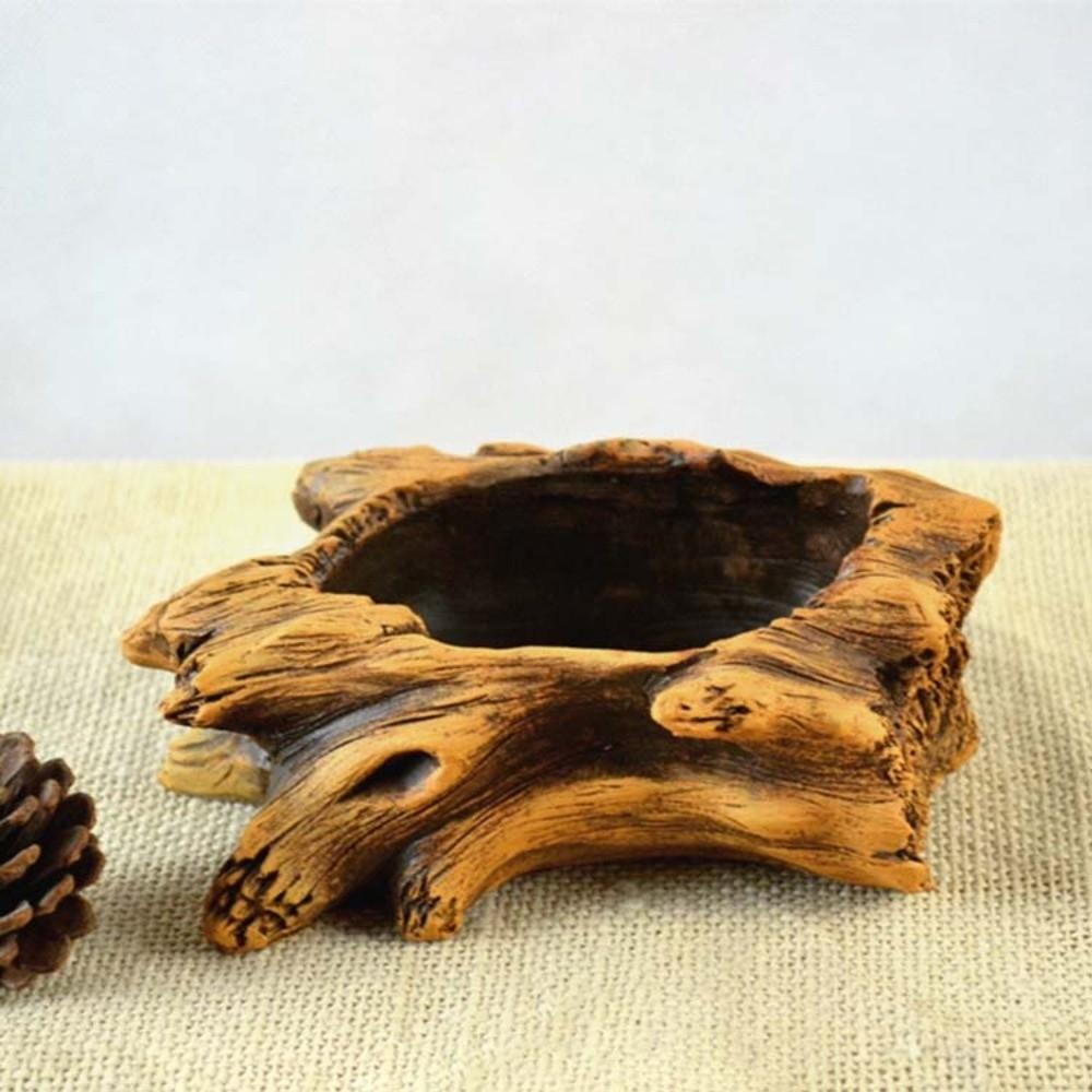 Home Decoration Imitation Wood Flowerpot Cement Pile Log Planter for Herbs Strawberries