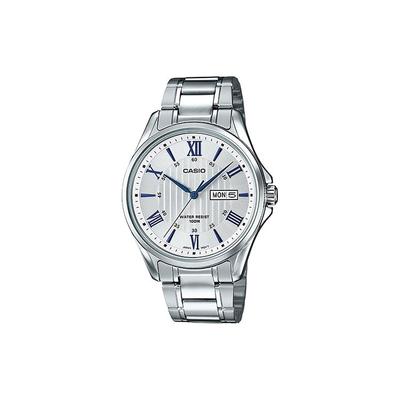 Standard Series City 100M Water Resistant Quartz Movement Stainless Steel Watch Men Watches Silver MTP-1384D-7A2