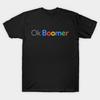 Herren Schwarzes Print-T-Shirt Ok Boomer No-Cut Transferpapier Print Baumwoll-T-Shirt