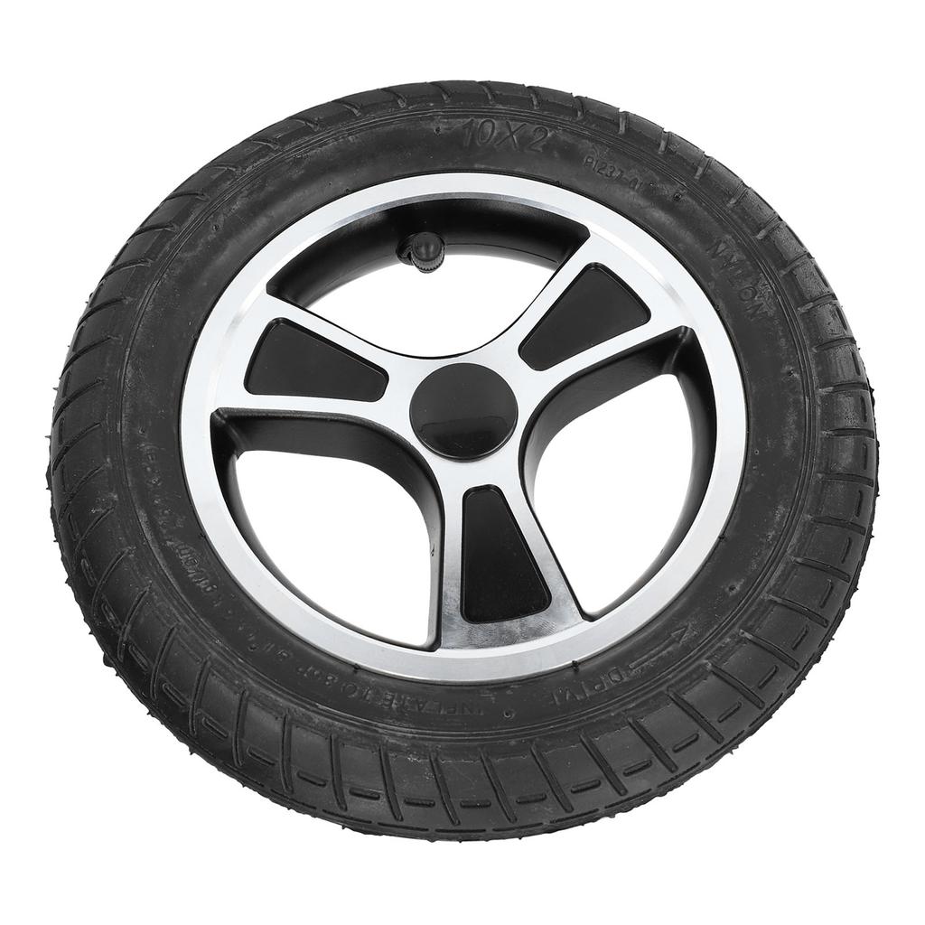 10 tum Rullstolshjul Legeringsnav Gummidäck Stark Bärförmåga Halkskydd Rullstol Bakre