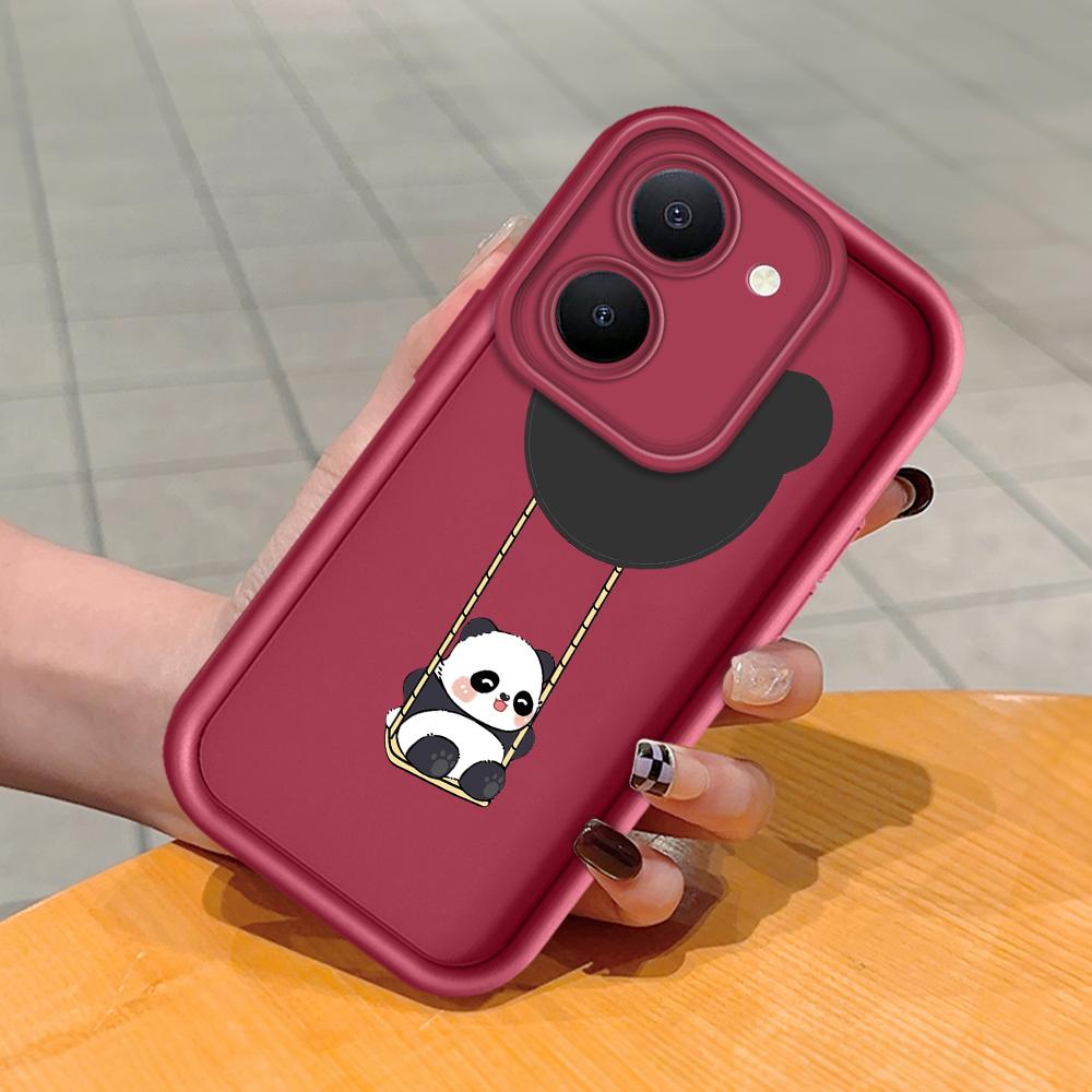 Soft Silicone Square Ladder Printing Pattern Phone Casing Full Cover Camera Shockproof Protection Rubber Case for Vivo