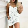 Summer New Clover Pattern Print Sleeveless Bodycon Dress with Pockets Sexy Slim Fit Elegant Party Dress