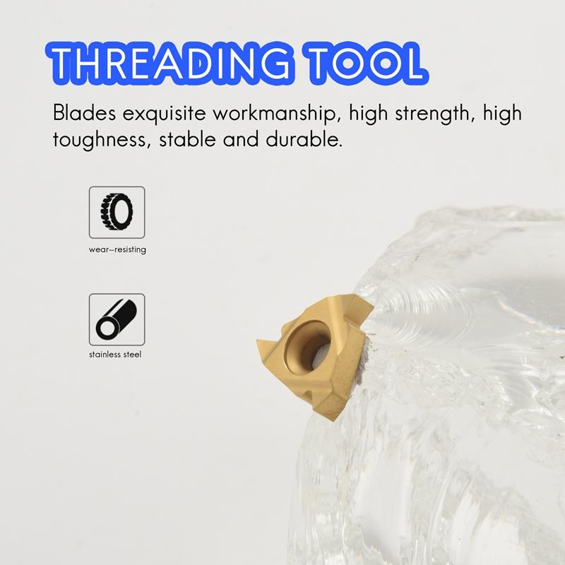 2025 Trend 1/2 Inch Lathe Threading Boring Bar With 10Pcs 16IR AG60 Internal Threading Carbide Turning Inserts And T15 Wrench