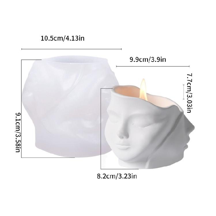 Artistic Face Shape Silicone Mold Planter Molds Resin Casting Molds Crafting Accessories for Home Gardening Projects