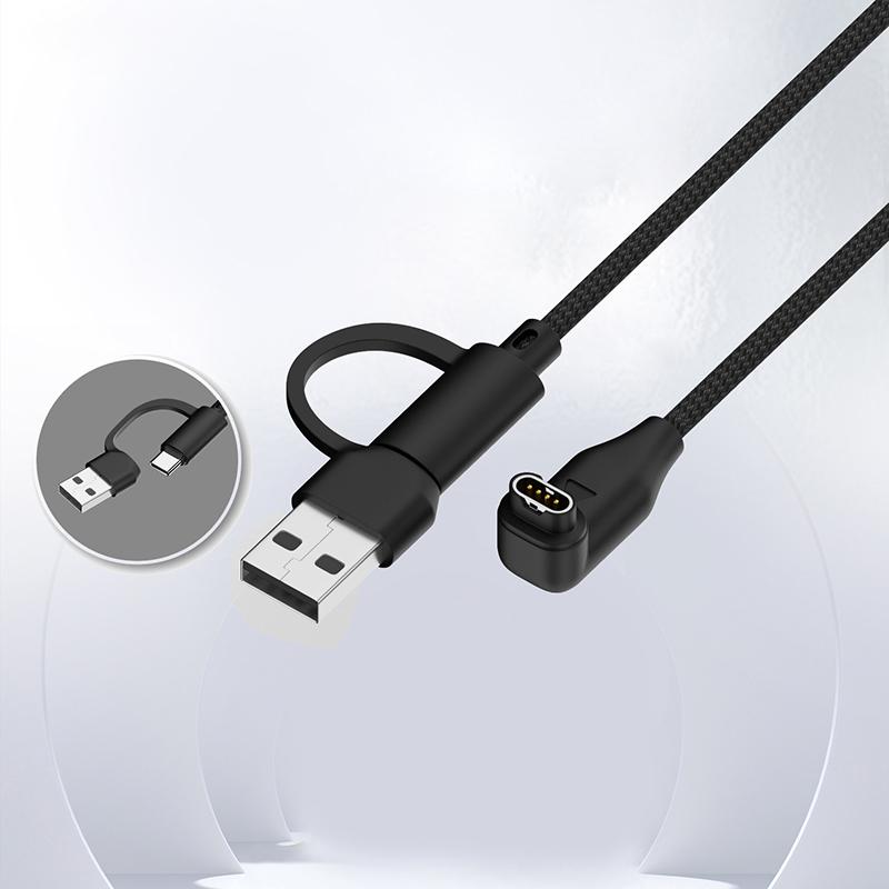 

2 In 1 Usb Type C Watch Fast Charging Cable For Garmin Fenix 7/7S/7X/7 Pro/6/6S/6X/5/5S/5X Forerunner 165 245 255 955 Venu 2