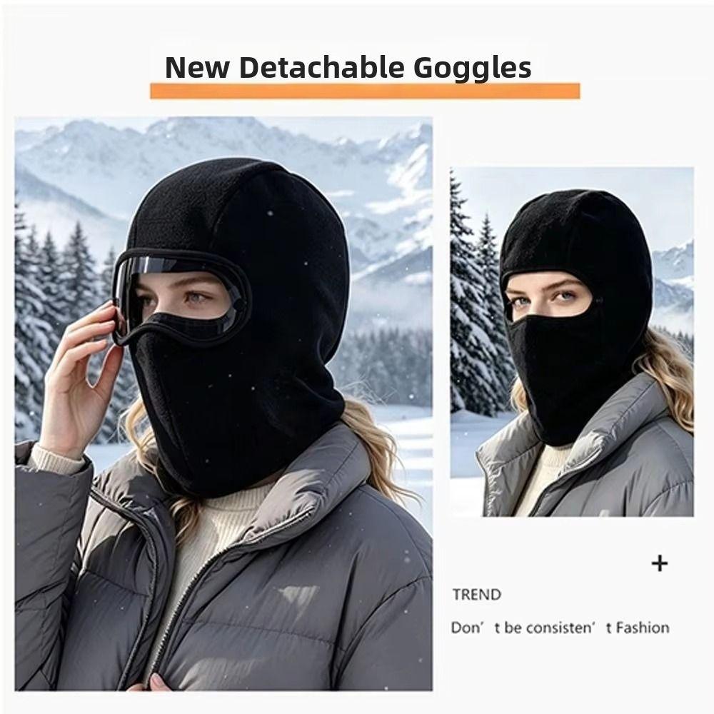 Windproof Winter Cycling Goggles Hood Thickened Pullover Cap Soft Mask Hood Beanies Female