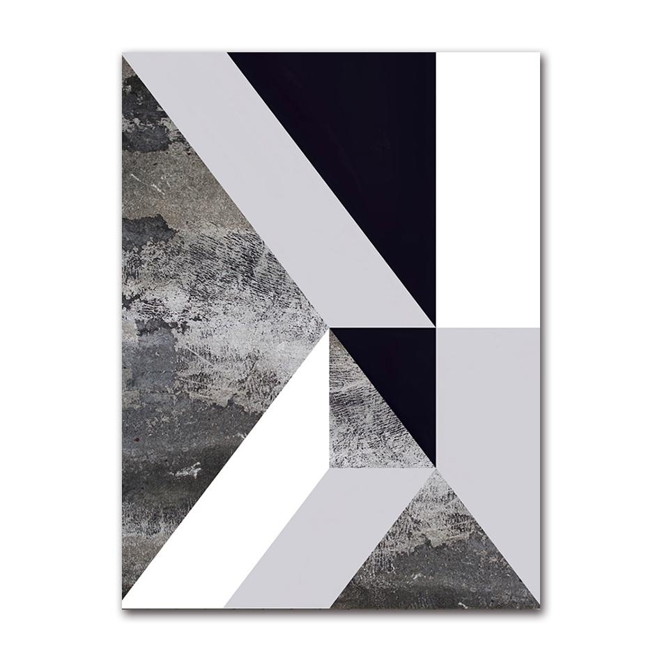 Living Room Decorative Painting Unframed Black And White Geometric Figure Nordic Style Posters Art Canvas Pictures For