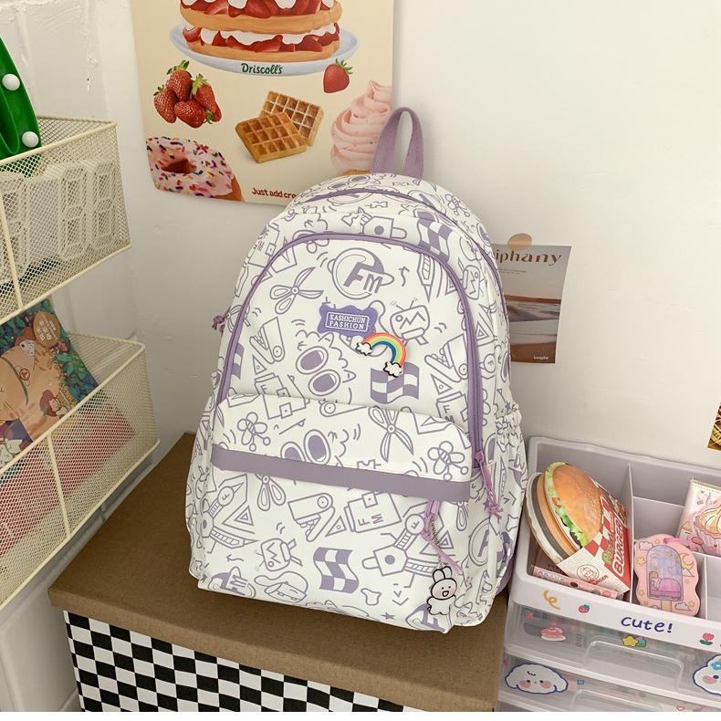 Rucksack im Ins-Stil für Damen, süß, für die Oberstufe, Mittelstufe, große Kapazität, Trend-Rucksack für College-Studenten, einfache, frische Schultasche