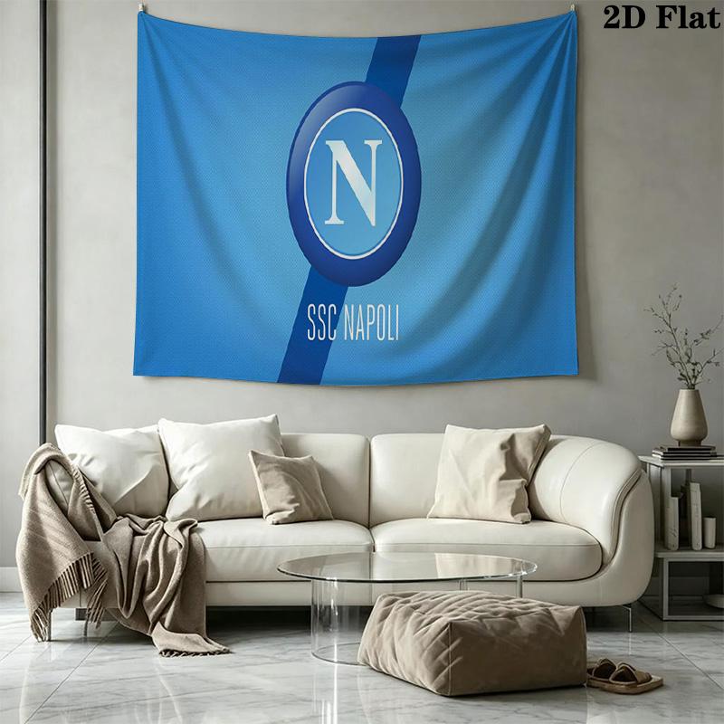 SSC Napoli Wall Tapestry Aesthetic Wall Hanging Printed Fabric Blanket Decorative Tapestries for Bedroom Living Room Home Decor
