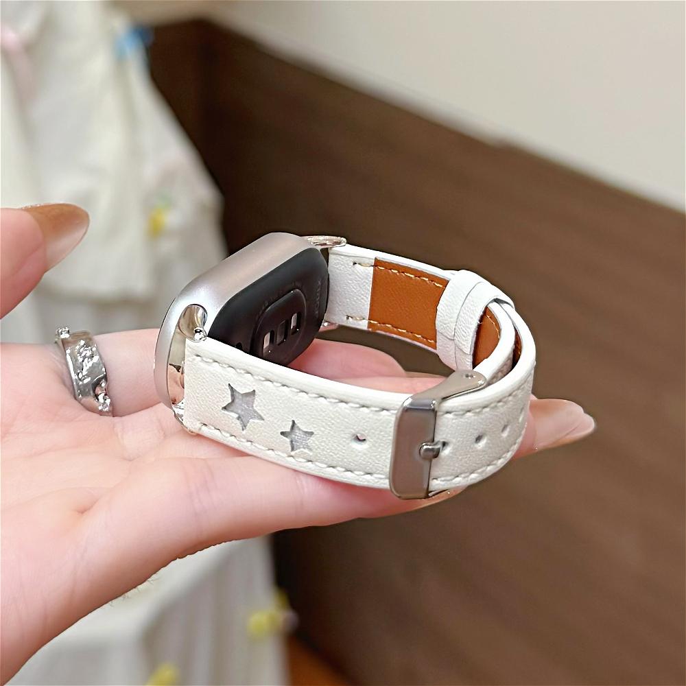 Cinturino in Pelle Dopamine Stars per Xiaomi Mi Band 10 9 8 Braccialetto da Polso per Xiaomi Band 8 9 10 Pro Fibbia Metallica per Huawei Fit 3 4 5 Pro Braccialetto Sportivo