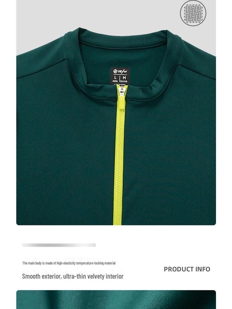 YKYWBIKE Long Sleeve Fleece Cycling Jersey - Warm Winter Road Bike Top