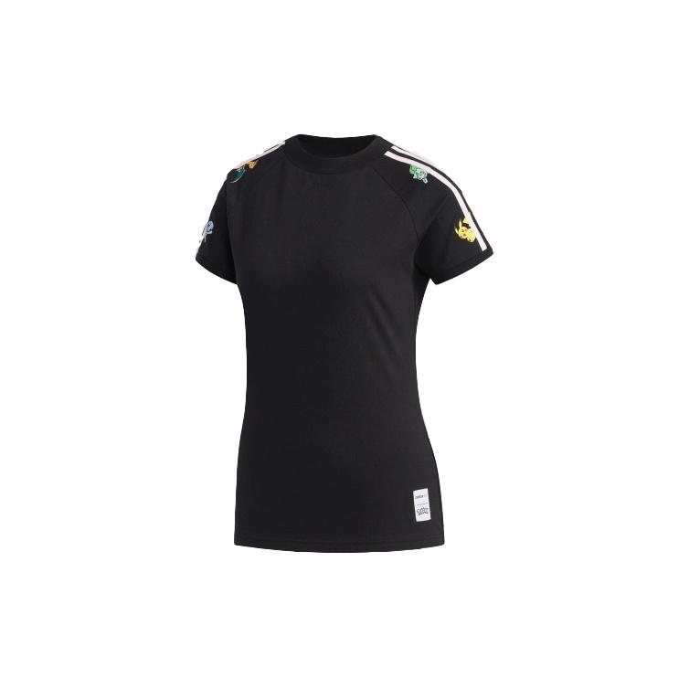 (WMNS) adidas neo x POKMON Crossover Series Printing Short Sleeve Black Women s FM0316 M