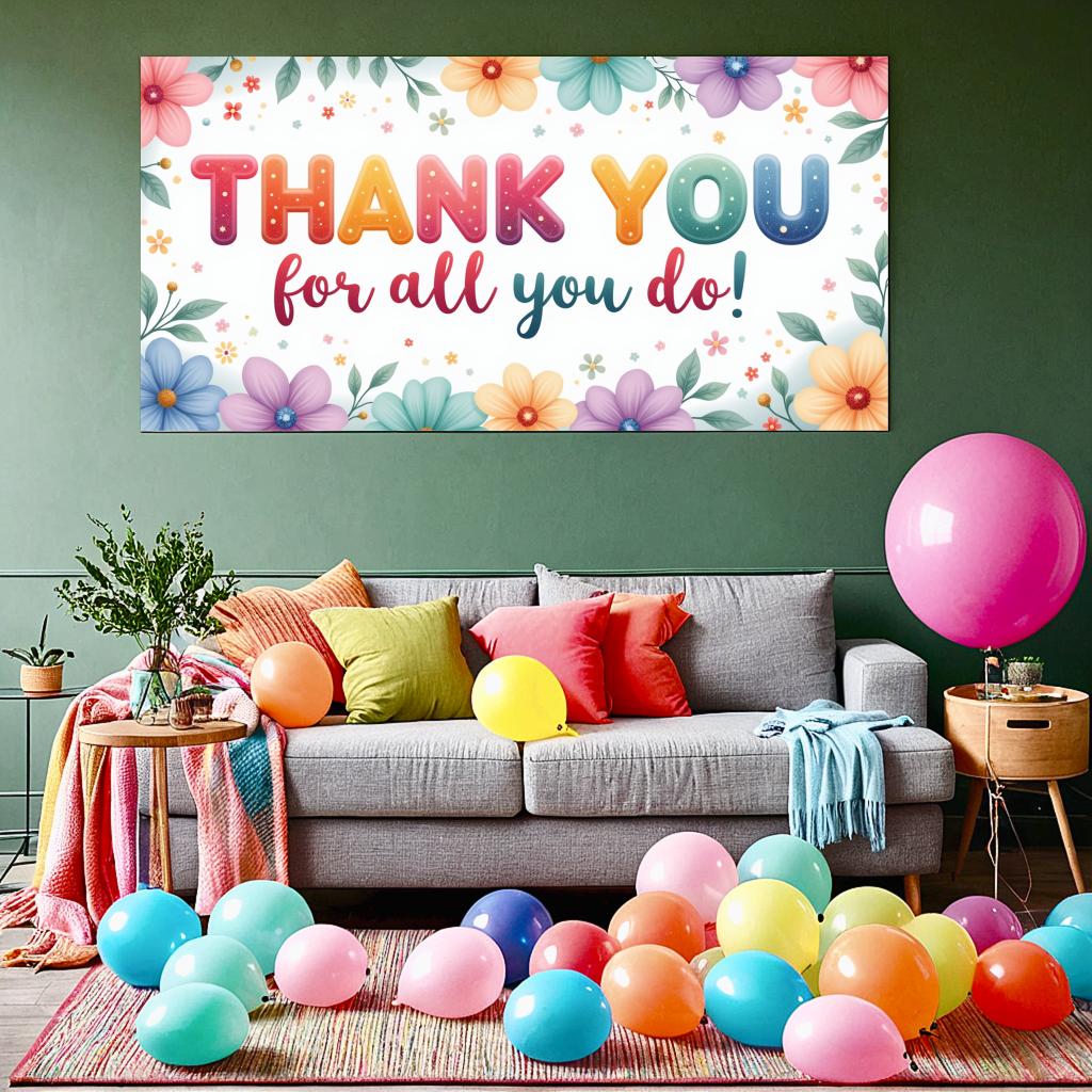 Partybanner Lustiges Thema Dankesbanner Sternmuster Dankbar-Banner für Heimdeko Kundenwertschätzungs-Event Dekoration