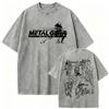 Hot Game Metal Gear Solid 3 Snake Eater Vintage Washed T Shirt Unisexs Loose Player Fans Fashion Short Sleeve Tshirts Streetwear