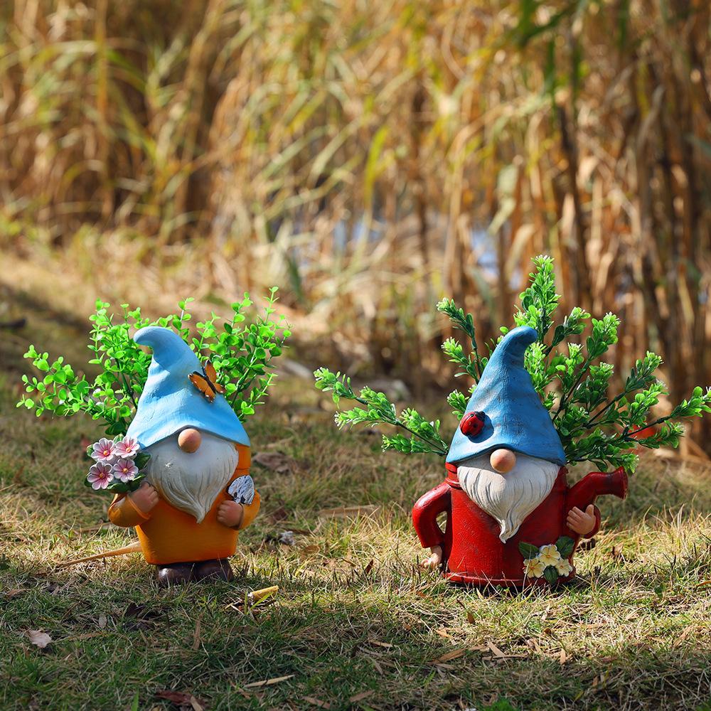 Latest Product Dwarf Goblin Good Flower Pot Home Use Outdoor Courtyard Decoration Dwarf Old Man Resin Crafts Durable