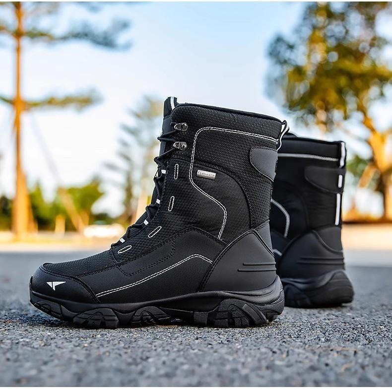 Men's winter thickened padded waterproof comfortable warm anti cold lightweight hiking waterproof non-slip thick sole snow boots