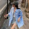 Solid Color Women's Shirt Bow Print Chest Pocket Turn Down Collar Long Sleeved Blouse Spring New Style Loose Casual Cute Version Female's Top