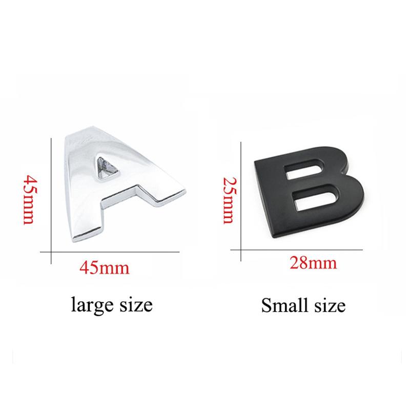 3D Metal DIY Letters Alphabet Numbers Emblem Decal Digital Badge Car Styling Rear Trunk Logo Sticker Accessories Motorcycle