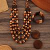 Colorful Vintage Boho Bib Beads Handmade Geometric Beaded Necklace  Women Party Accessories