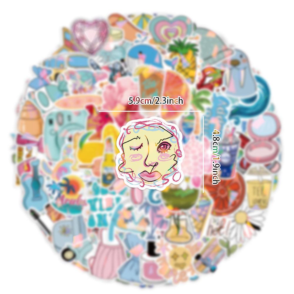 10/50/100/200pcs Kawaii Colorful Cartoon Stickers for Laptop Phone Case Waterproof Artsy Aesthetic Decals INS Sticker Toys