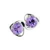 Korean-Style Amethyst Heart Zircon Earrings: Romantic Purple Gift for Girlfriend