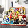 1PC One Piece Monkey D Luffy Patterned Flannel Blanket Suitable For All Seasons For Home Decor Warmth And Comfort Gifts Holiday Present