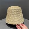 Nowy Klasyczny Designerski Słomkowy Kapelusz Bucket dla Kobiet Pleciony Kapelusz Letni Codzienny Podróżny Ochrona Przeciw Słońcu Kapelusz Słoneczny Luksusowy Prosty Kapelusz Bucket Panama