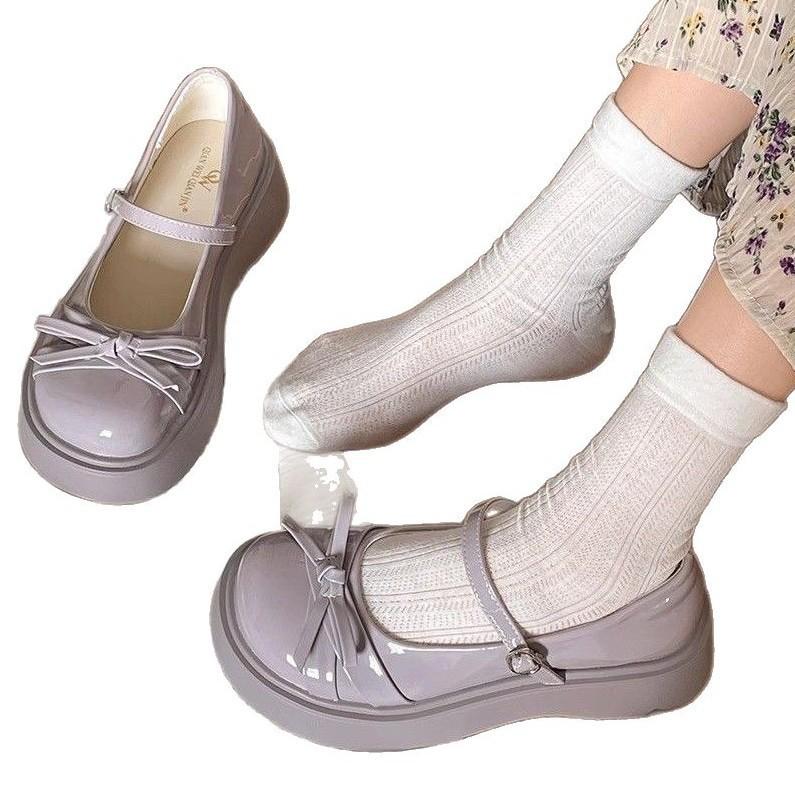 Chaussures plates rétro à nœud rond pour femmes, nouvelles chaussures Mary Jane féeriques pour l'automne