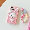 Cartoon Cute Rabbit Phone Case Compatible for iPhone 14 13 12 Pro Max 11 7 Plus Pink Stereoscopic Silicone Protective Cover