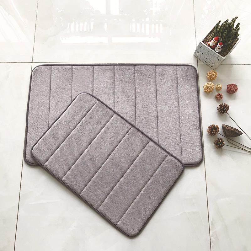 2026 1pc Thickened Floor Mat, Bathroom Absorbent Foot Mat, Household Anti Slip Mat, Quilted Memory Foam Door Mat, Coral Velvet Door Mat