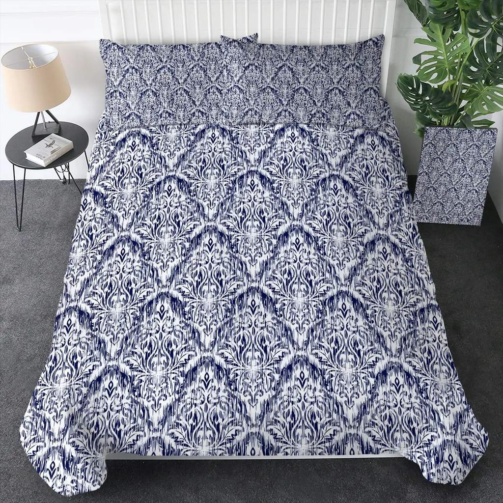 Aquarell Botanische Blume Bettbezug-Set King Size Wildblume Orchidee Floral Bedrucktes Bettwäsche-Set Elegante Shabby Chic Tagesdecke