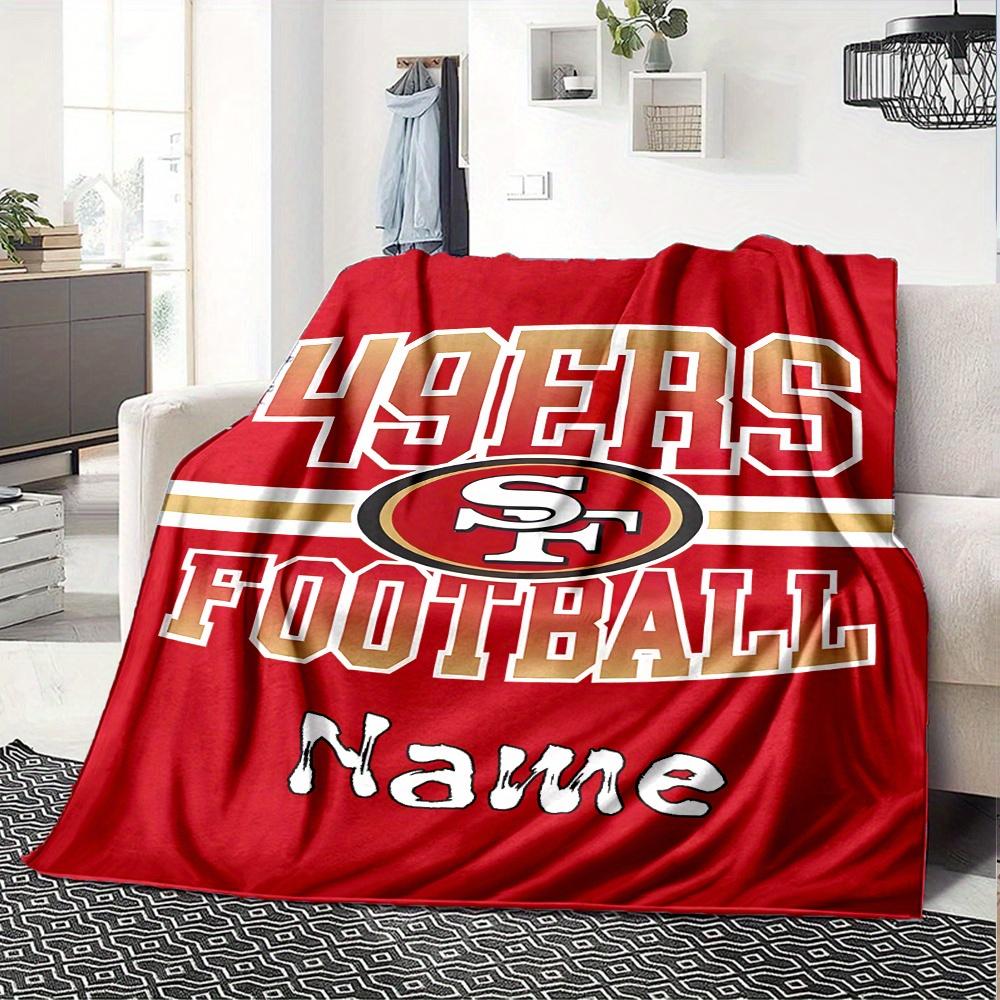49Ers Football Team Logo Customized Your Name Blanket Lightweight And Comfortable Warm Blanket Suitable For Bed Home Chair Office Sofa Camping