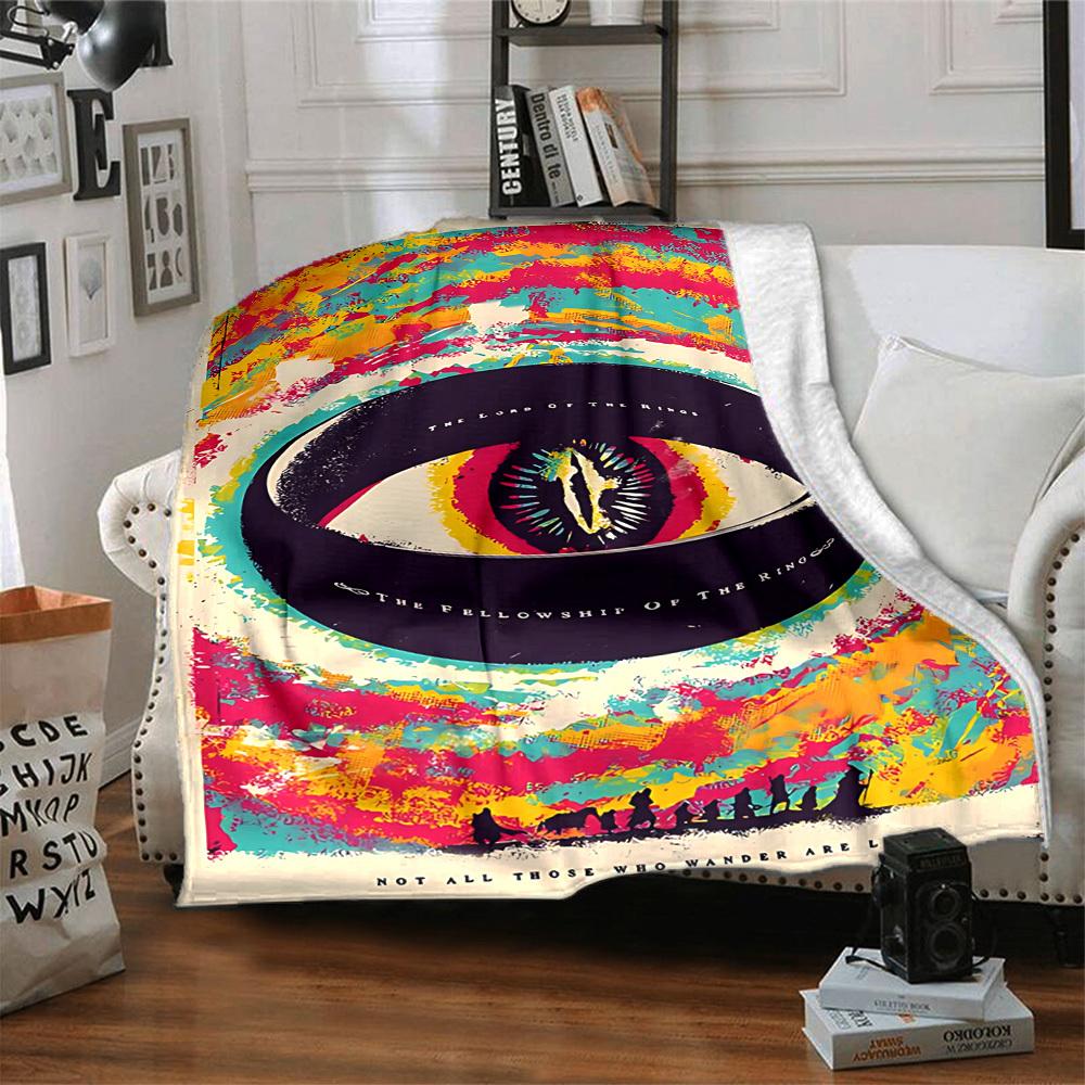 1pc Fellowship of the Ring Blanket Lightweight Flannel Throw For Sofa, Bed, Travel, Camping, Livingroom, Office, Couch, Chair, And Bed