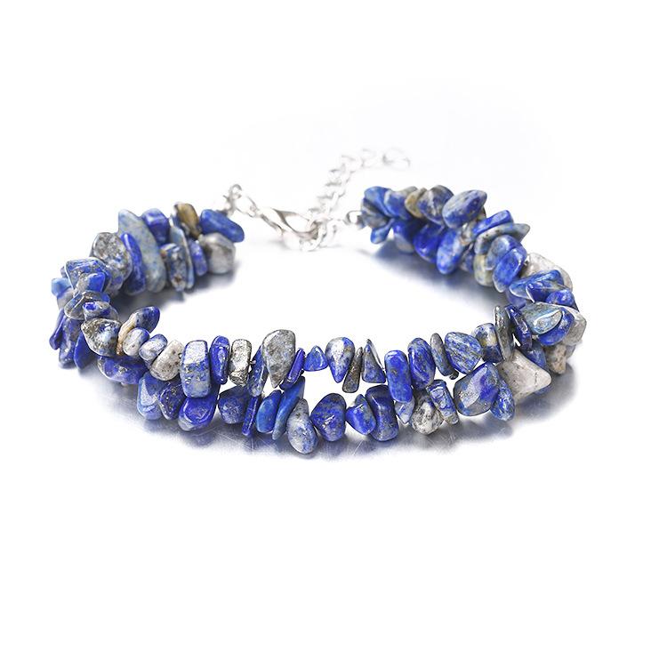 

Hand Wear Natural Crystal Agate Gravel Amethyst Double Layer Bracelet Bracelet B17 pure natural ляпіс-лазур кольору