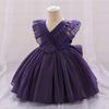 Kinder Baby Mädchen Kleidung Pailletten Großen Bogen Baby Mädchen Kleid 1. Geburtstag Party Hochzeit Kleid Für Mädchen Palast Prinzessin Kleider