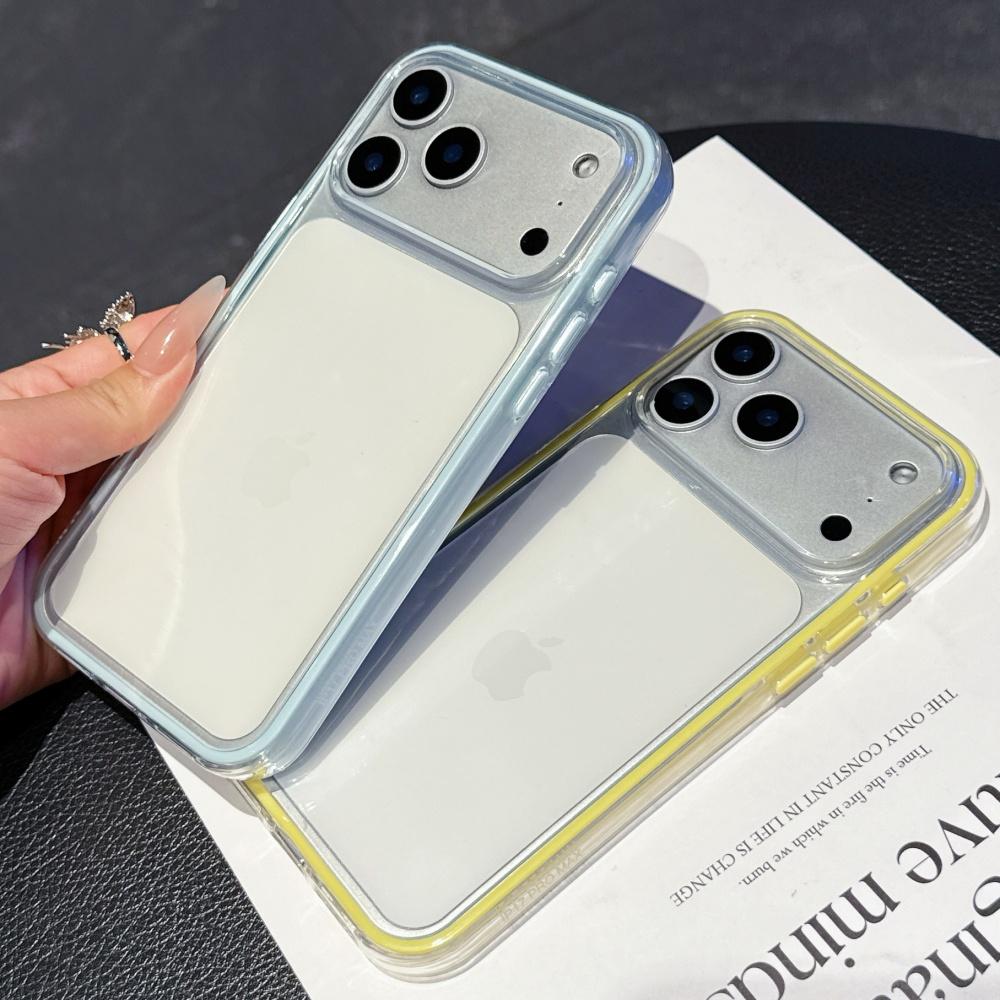 2 In 1 Candy Bumper Clear Case For iPhone 17 Air 16 15 14 13 12 11 Pro Max Plus Shockproof Protective Soft TPU Phone Cover Capa