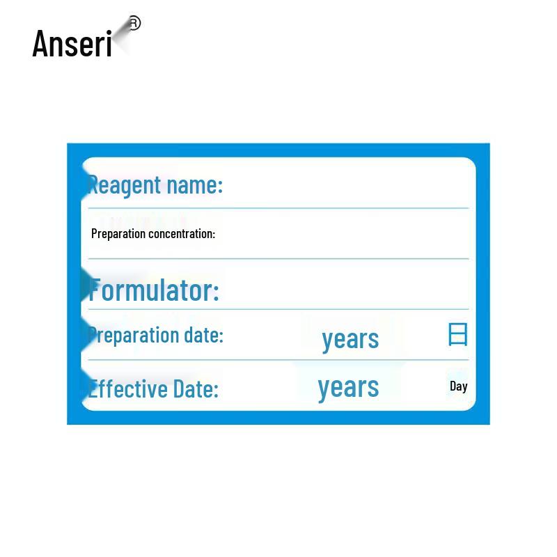 Ansai Rui Reagent Bottle Labels, 6x4cm, 200 Count