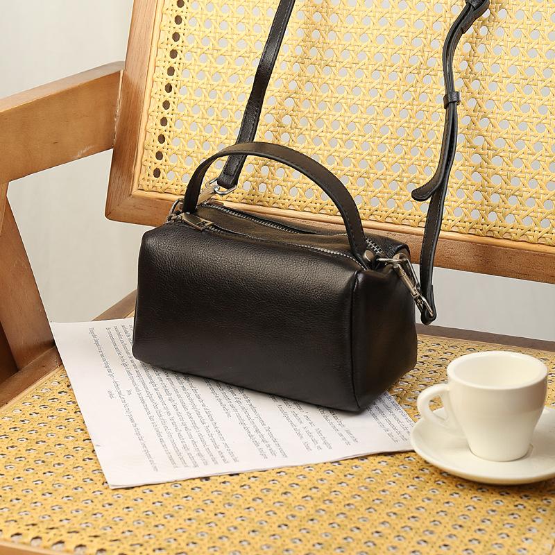 

Johnature Женская сумка из натуральной кожи, большая вместимость, много отделений, на двойной молнии, универсальная сумка через плечо чёрный