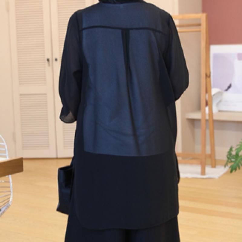 Shiz Madam Mother Clothing Palm Leaf Print Sheer Jacket J31693