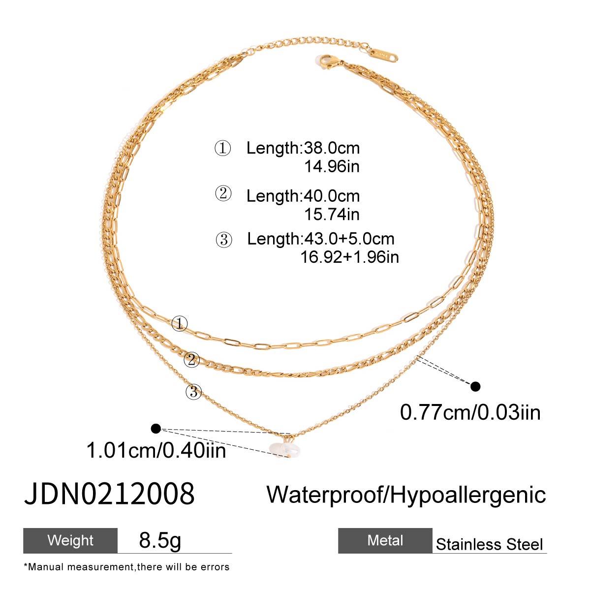 

Youthway Natural Pearl Pendant Multi-Layers Necklace Stainless Steel Waterproof Pvd Plated Jewelry Accessories Gift