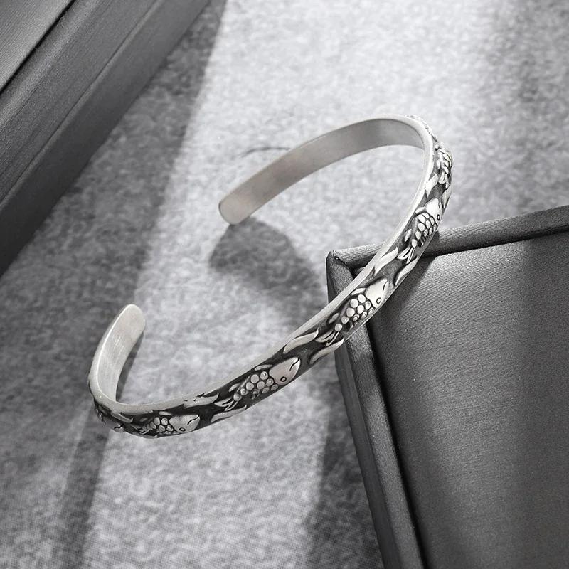 Fashionable Wings Feather Adjustable Cuff Bracelet for Men Trendy Open Design Lucky Jewelry Gift