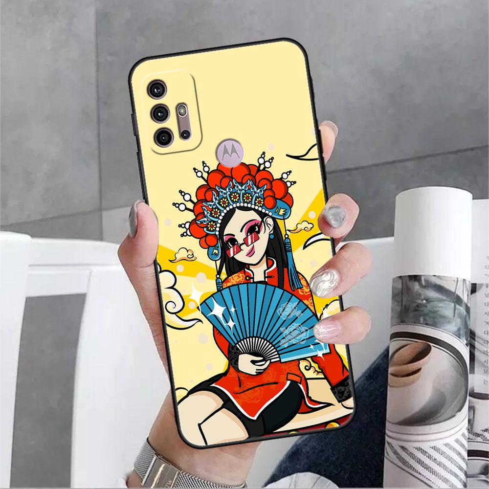 Case For Motorola G30 G60 G9 Play One Fusion Plus Edge 20 G8 Power Lite G22 G50 G200 G51 G71 G31 Phone Cover Opera Retro Girl