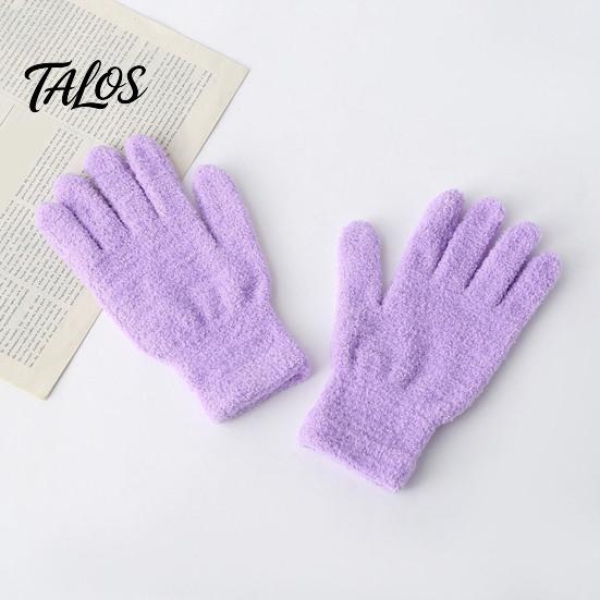 Anti Cold Windproof Mittens Winter Warm Coral Fleece Gloves for Women, Soft Five Finger Solid Color Accessories Gloves, Thermal Autumn Breathable Hand