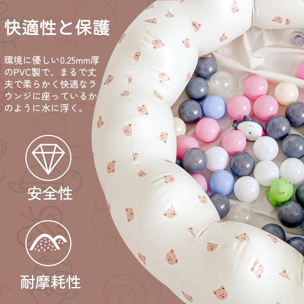 Pool for Vinyl Round Baby Cushioned Sturdy Safe and Secure Water with Air Cushioned for Indoor Garden Beach Outdoor Water Small 90 X 25 Cm Kids, Pool,