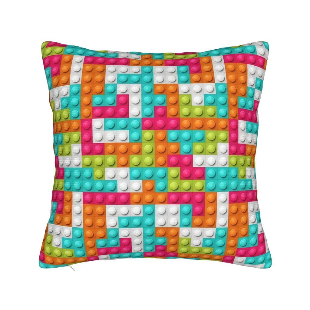 Classic Red Green Blue Yellow Building Blocks Bricks Pillow Case Comfy Pillow Cover Funny Pillowcases For Living Room Sofa